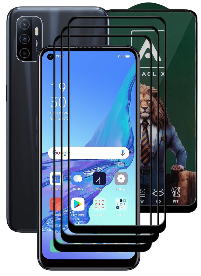 ACLIX 3 Pieces Antistatic ESD Dustproof Premium Quality High Definition Tempered Glass Screen Protector Designed For Oppo A53 - Image 1