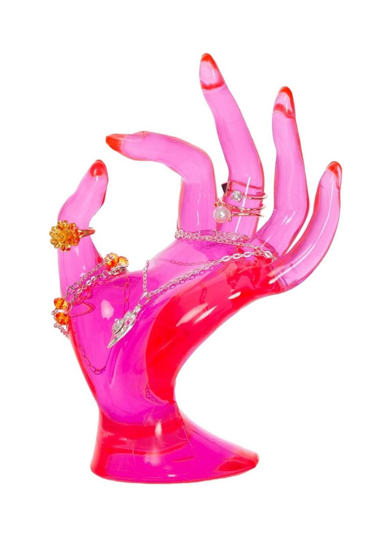 co arma Bracelet Holder and Organizer Hand Shaped Jewelry Display Stand Red  - Image 4