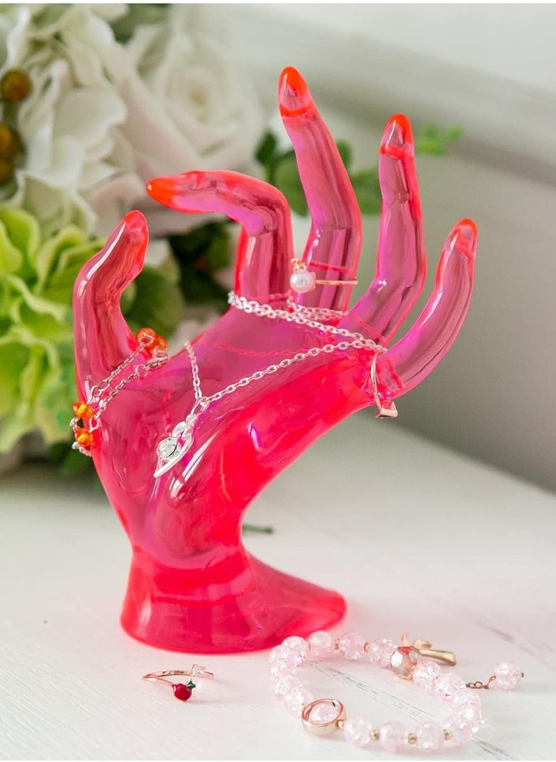 co arma Bracelet Holder and Organizer Hand Shaped Jewelry Display Stand Red  - Image 1
