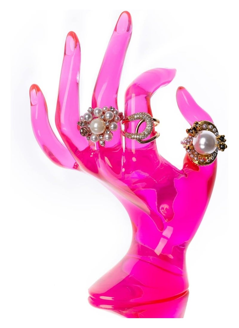 co arma Bracelet Holder and Organizer Hand Shaped Jewelry Display Stand Red  - Image 3
