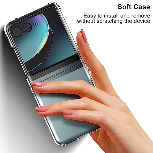 Foluu Case for Motorola Razr+ 2023, Clear Hard PC Back Bumper Protective Case for Moto Razr+ 2023 (Crystal Clear) - Image 5