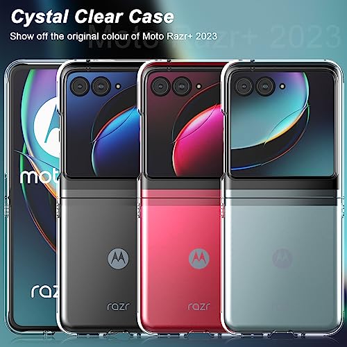 Foluu Case for Motorola Razr+ 2023, Clear Hard PC Back Bumper Protective Case for Moto Razr+ 2023 (Crystal Clear) - Image 3