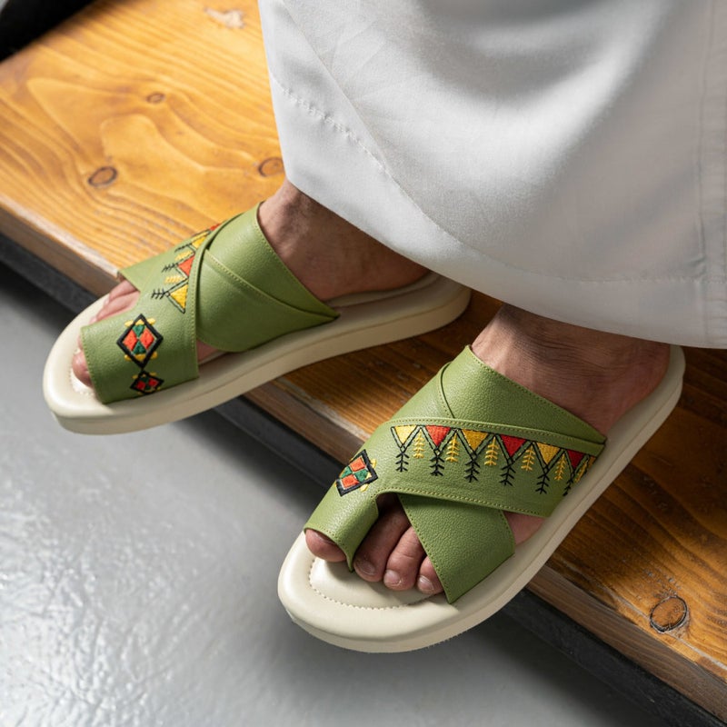 Arabic Sharqi Sandals | Green | Sandals Traditional footwear - Image 2