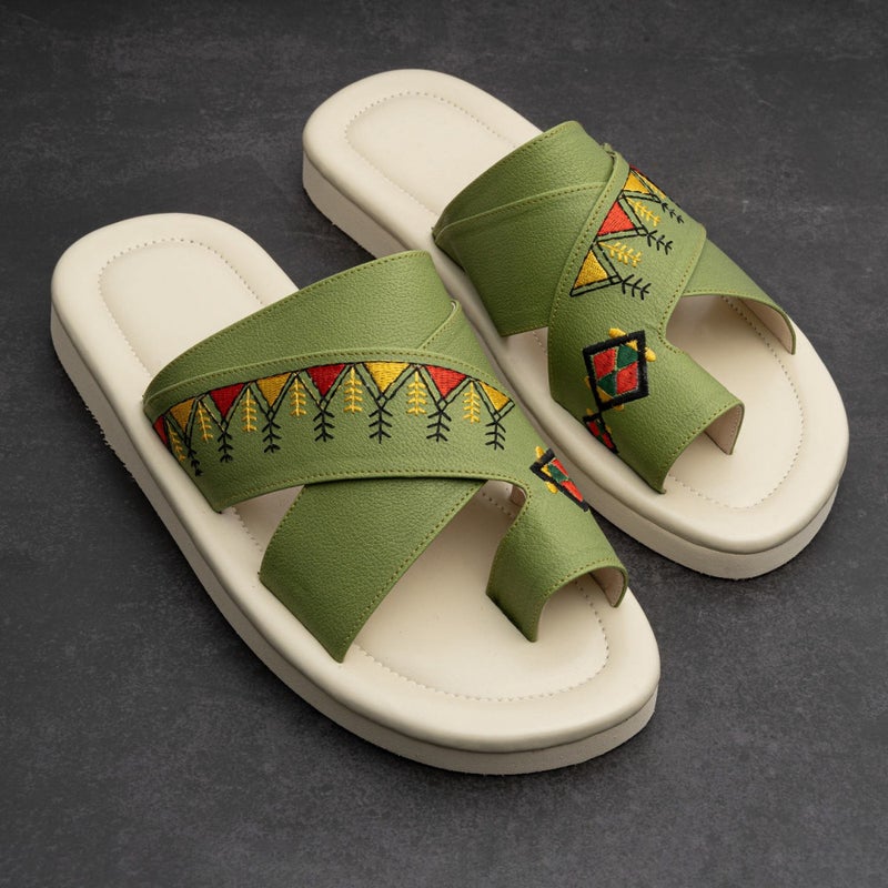 Arabic Sharqi Sandals | Green | Sandals Traditional footwear - Image 1