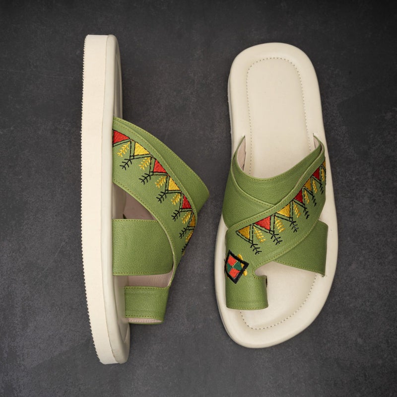 Arabic Sharqi Sandals | Green | Sandals Traditional footwear - Image 3