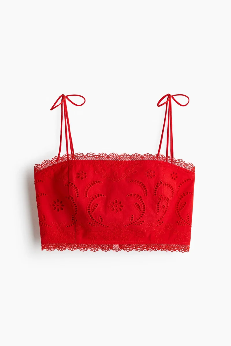 H&M Broderie anglaise cotton top