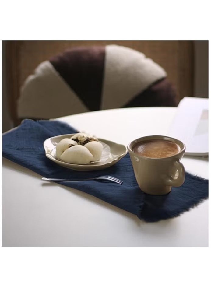 Unewshi 12 Pcs Cotton Linen Napkins 43 * 43cm Wrinkled Dinner Napkins, Washable Rustic Dinner Napkins Cloth, Handmade Fringed Cloth Napkins for Home, Wedding and Parties, Color: Navy Blue - Image 5