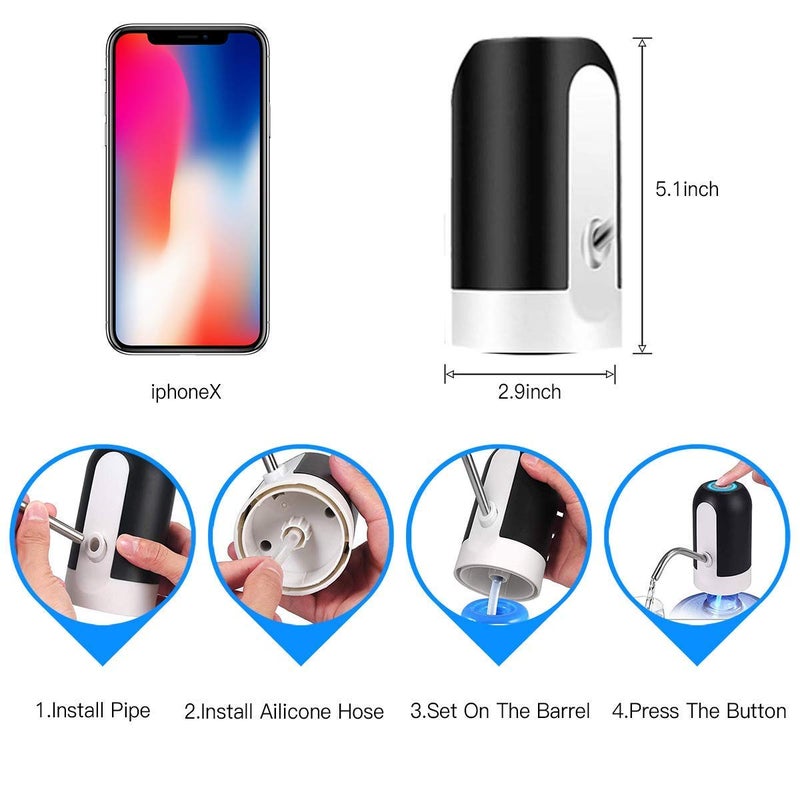 RUBS Automatic Wireless Switch Rechargeable Dispenser with Portable USB Charging for 20 L Bottle Can Silicon - Image 4