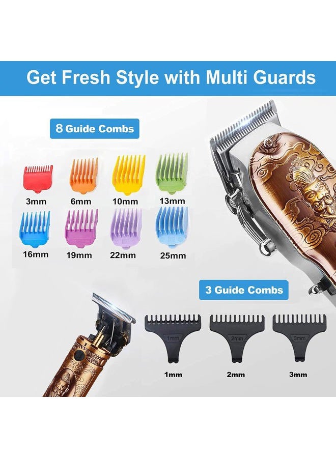 Suttik Hair Clippers and Trimmers Set, Professional Cordless Barber Clippers for Hair Cutting, Wireless Clippers for Men, Beard Trimmer Hair Cutting Kit with Close Cutting Trimmer, Gift for Men - Image 5