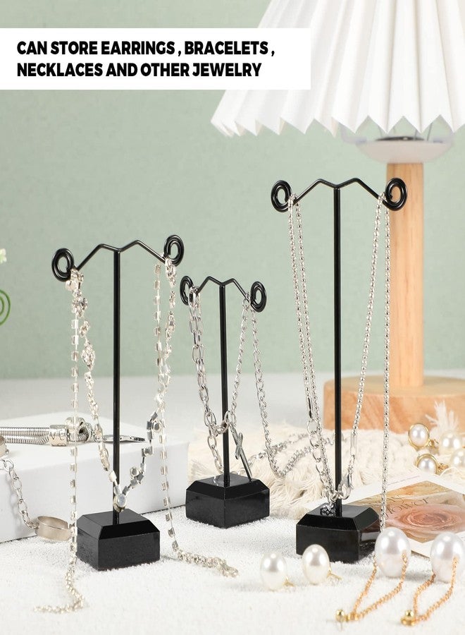 Macarrie 18 Pcs Metal Earring Holder T Bar Earring Display Stand Organizer Countertop Hanger Hanging Jewelry Towers with Acrylic Base(Black) - Image 5