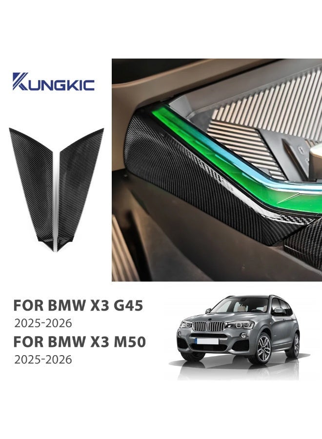 KUNGKIC For BMW X3 G45 X3 M50 2025 2026 Car Center Console Gear Shift Panel Cover ABS Carbon Fiber Trim Frame Cover Sticker - Image 3