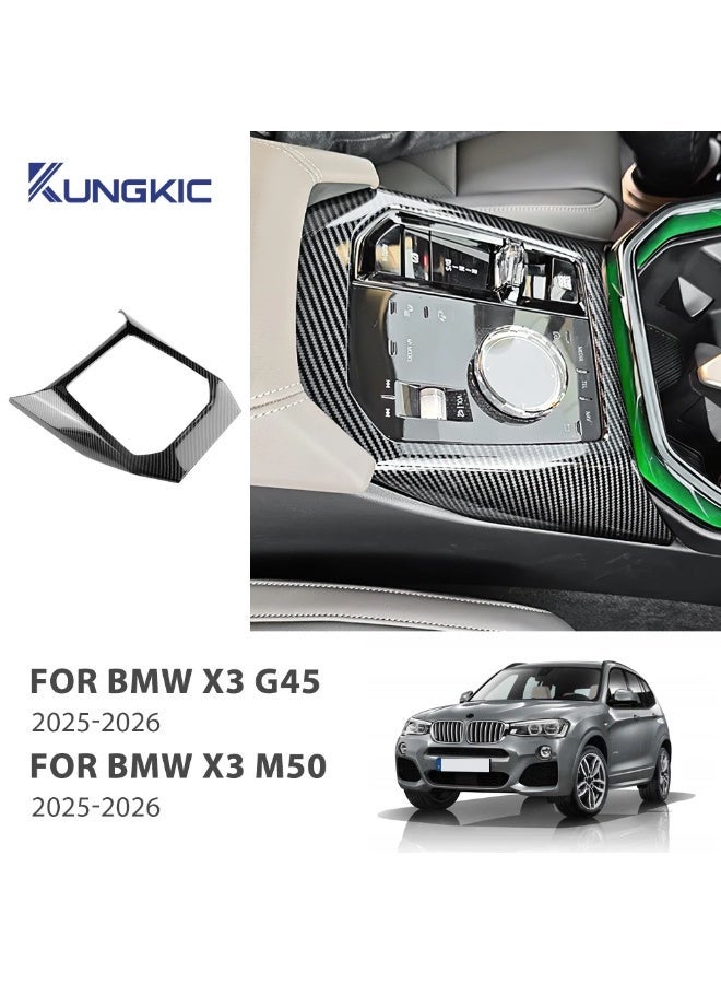 KUNGKIC For BMW X3 G45 X3 M50 2025 2026 Car Center Console Gear Shift Panel Cover ABS Carbon Fiber Trim Frame Cover Sticker - Image 2