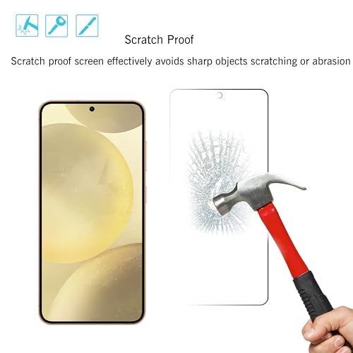 Ailun Screen Protector for Galaxy S24 3 Pack + 3 Pack Camera Lens Tempered Glass Fingerprint Unlock Compatible 0.25mm Anti-Scratch Case Friendly Clear - HD - Image 3