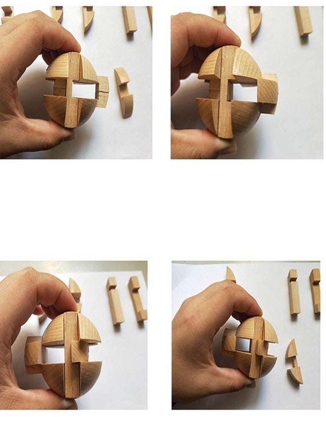 SHUYUE Handmade Wooden Puzzle Magic Ball Brain Teasers Toy Intelligence Game Sphere Puzzles For Adults - Image 4