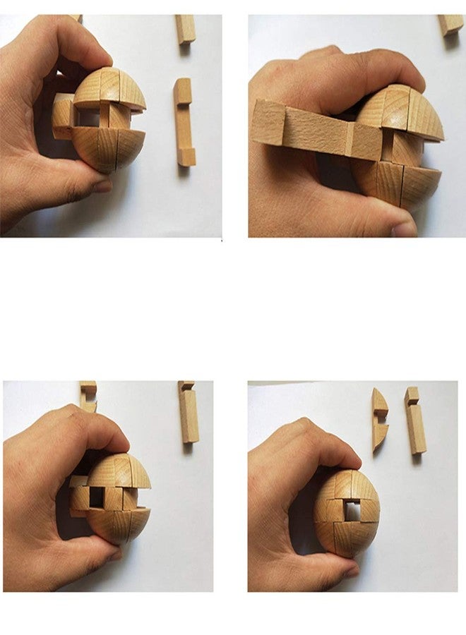 SHUYUE Handmade Wooden Puzzle Magic Ball Brain Teasers Toy Intelligence Game Sphere Puzzles For Adults - Image 5