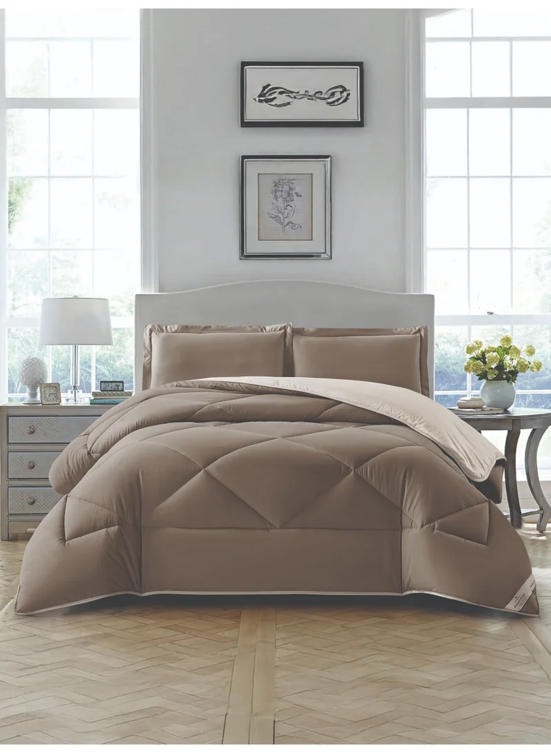 Donetella Bedding Comforter Set, King Size Fits 260x240 cm - 3-Pcs Solid Quilted Bed Set, Microfiber Fabric - 1 Comforter And 2 Pillow Shams