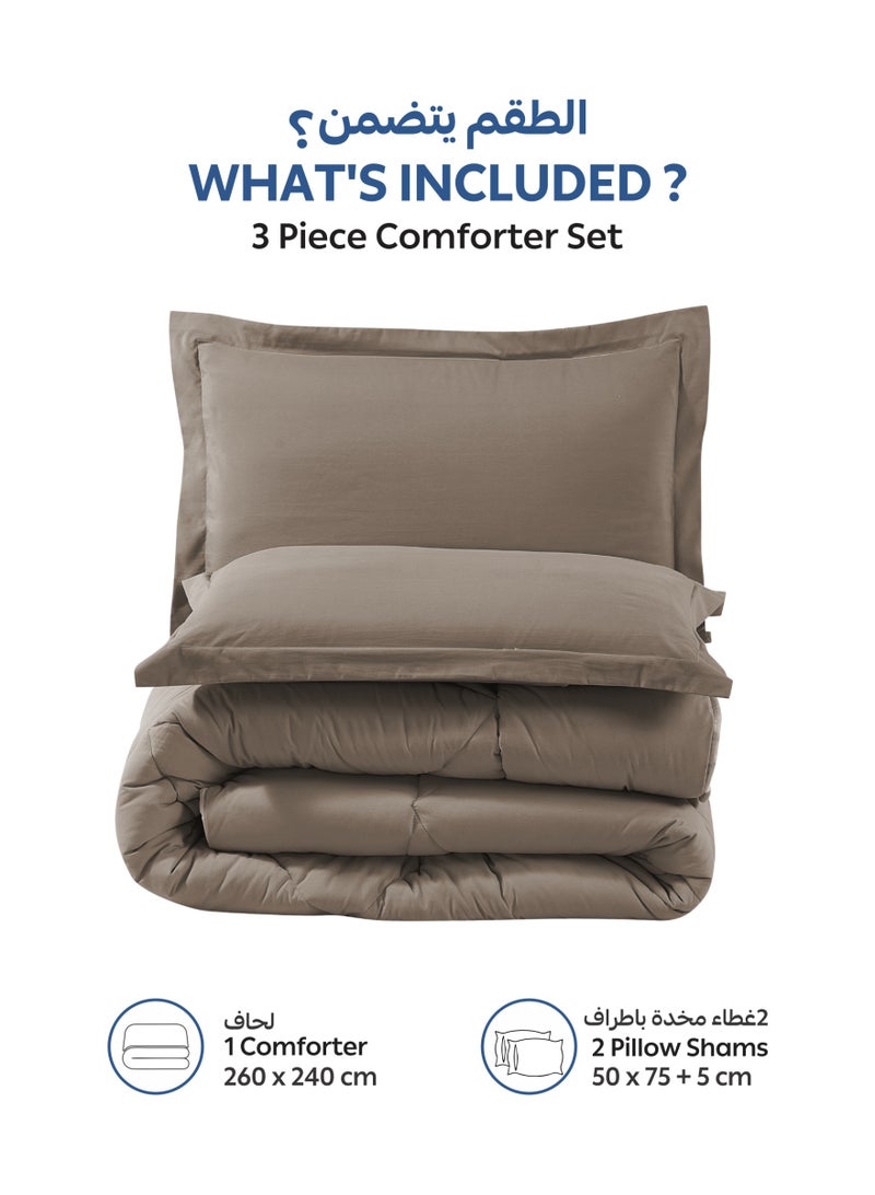 دوناتيلا طقم لحاف سرير بتصميم فندقي 3 قطع، مقاس كينغ، تصميم مبطن مايكرو مينك انيق مناسب لجميع المواسم، مصنوع من المايكروفايبر المصقول وحشو بديل ناعم (طقم لحاف سرير) - Image 4