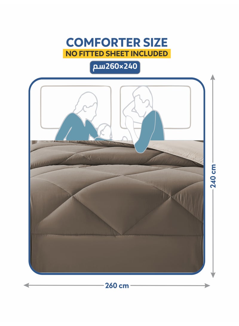 دوناتيلا طقم لحاف سرير بتصميم فندقي 3 قطع، مقاس كينغ، تصميم مبطن مايكرو مينك انيق مناسب لجميع المواسم، مصنوع من المايكروفايبر المصقول وحشو بديل ناعم (طقم لحاف سرير) - Image 2