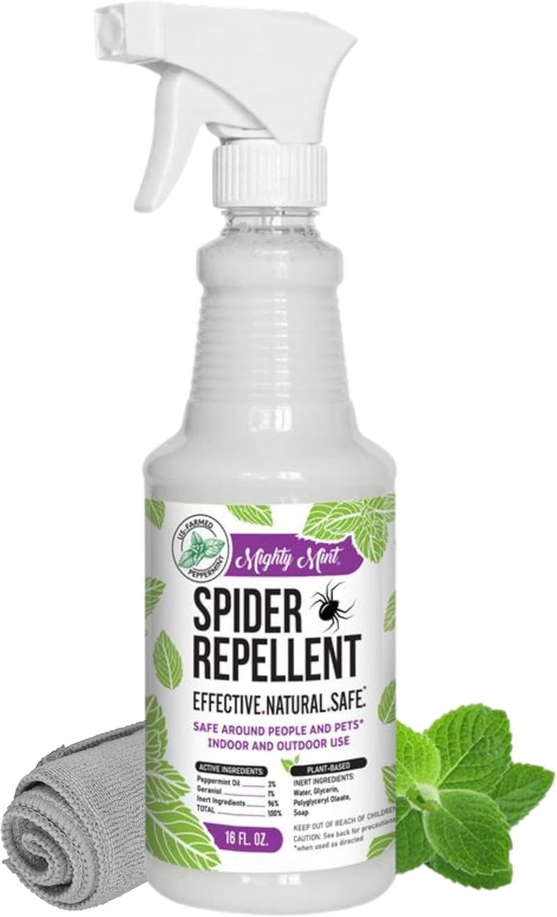 Mighty Mint - 16oz Spider Repellent Peppermint Oil - Natural Spray for Spiders and Insects - Killer + Deterrent - Image 1