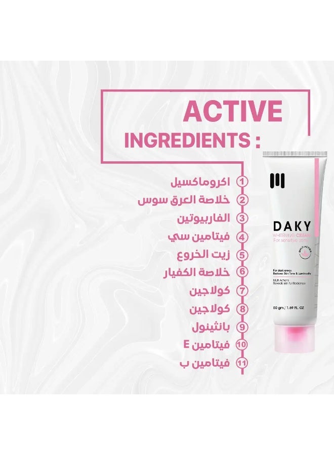 Daky Whitening Senstive Zone Cream  - 50g - Image 3