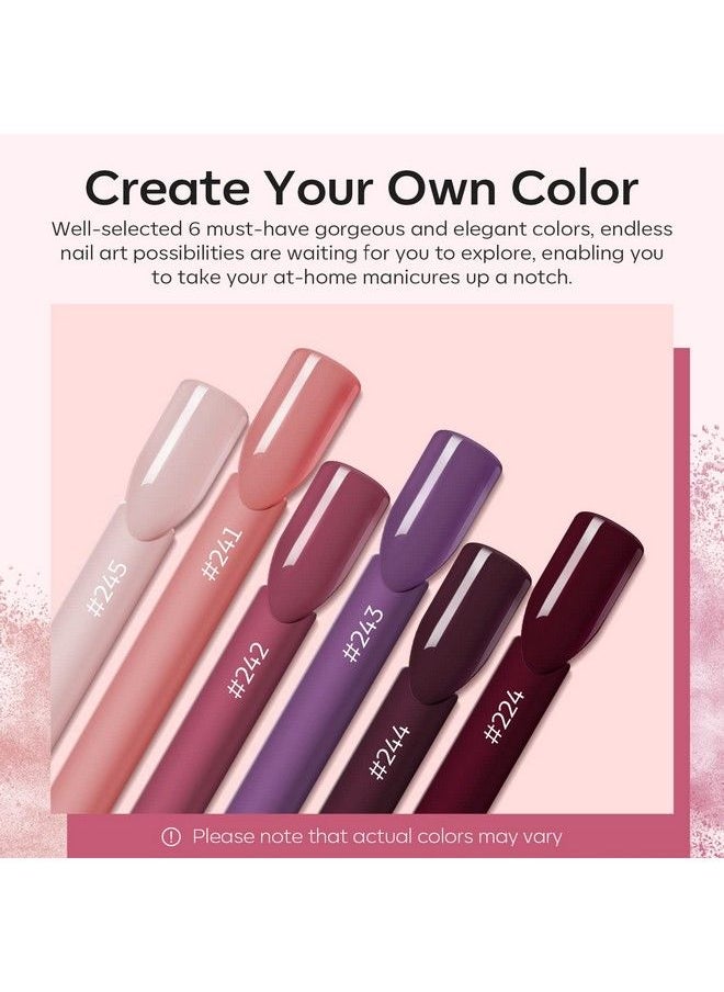 modelones Red Acrylic Powder Set 6 Colors Peach Pink Skin Tone Burgundy Red Acrylic Nail Powder Kit 3D Acrylic Nail Art French Nail Extension Nail Carving No Nail Lamp Needed Diy Home Gifts For Women  - Image 3