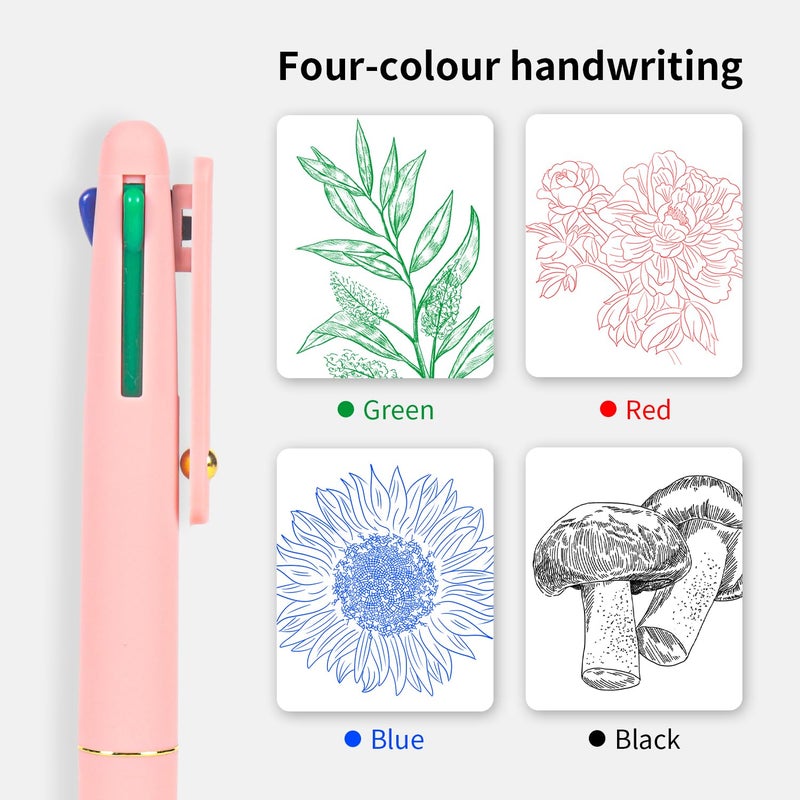 Ddaowanx Multicolor Pens, 4-in-1 Colored Ballpoint Pen 0.5mm Fine Point Smooth Writing,Nurse Accessories for Work,Gifts for Teen Girls,6-Count(Macaroon) - Image 5