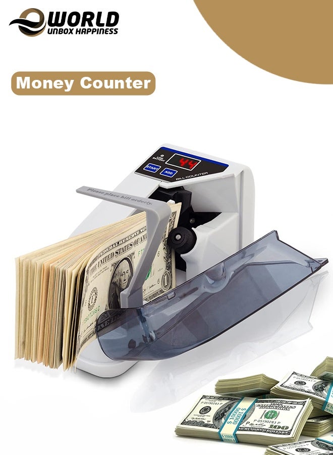 إي وورلد آلة عد النقود المحمولة مع كشف التزوير بالأشعة فوق البنفسجية والمغناطيسية – جهاز عد مدمج لعدد الأوراق فقط، يعمل بالبطاريات – مثالي للأعمال الصغيرة والتعاملات النقدية - Image 1