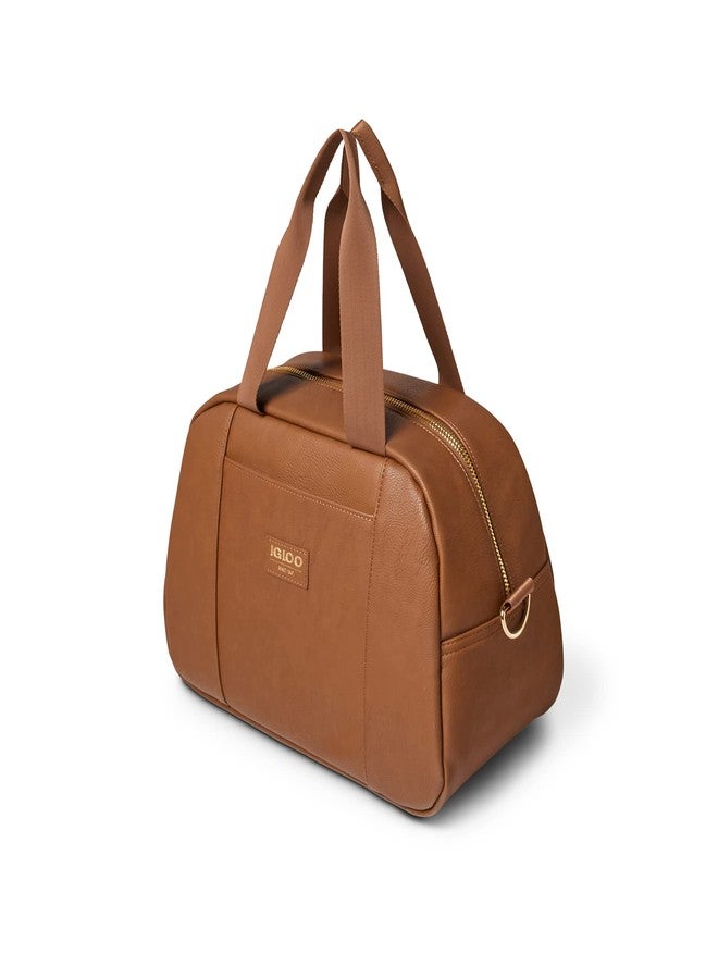 آي جلو حقيبة إيغلو الفاخرة ذات الجوانب الناعمة، تتسع لـ 15 علبة، لون كونياك - Image 5