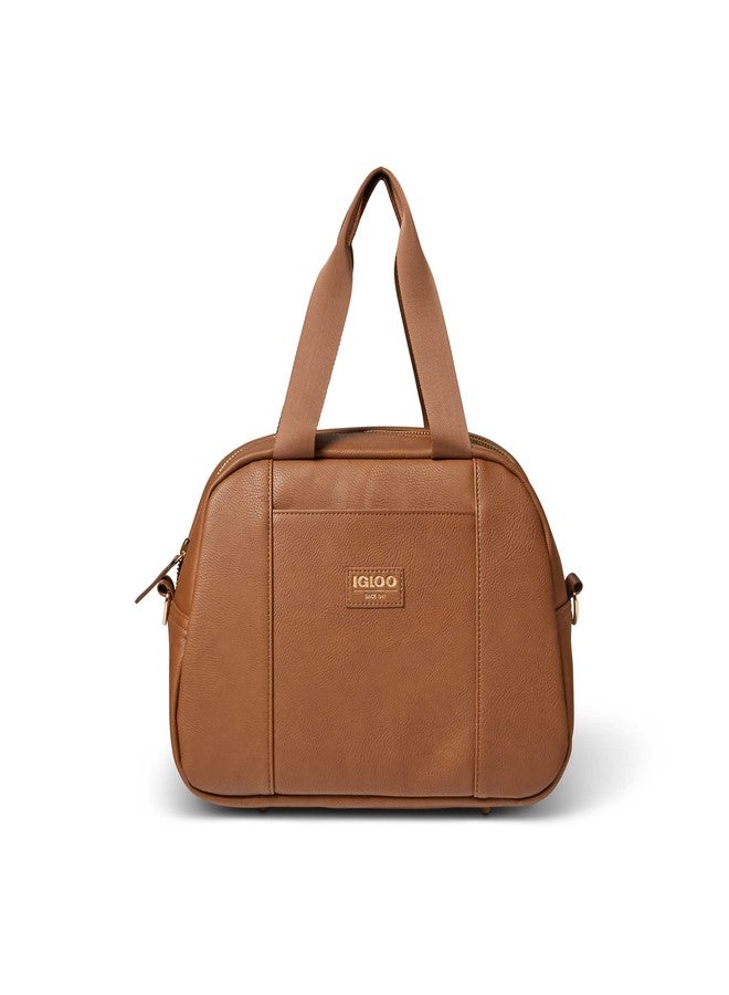 آي جلو حقيبة إيغلو الفاخرة ذات الجوانب الناعمة، تتسع لـ 15 علبة، لون كونياك - Image 3