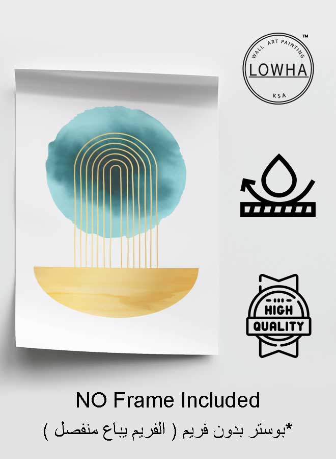 LOWHA Poster Painting Art With Four Separate Pieces Of Double-Sided Stickers Abstract Art Watercolor For Home Bedroom Living Room And Office Decor - Image 3