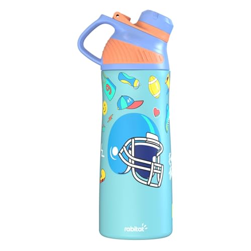 Rabitat ZYLO 550ml Kids Water Bottle for School | 2-Year Brand Warranty | Magnetic Flip Cap, Leakproof | Triple Insulated Stainless Steel Thermosteel Flask | 24 Hrs Hot & Cold | Mad Eye - Image 1