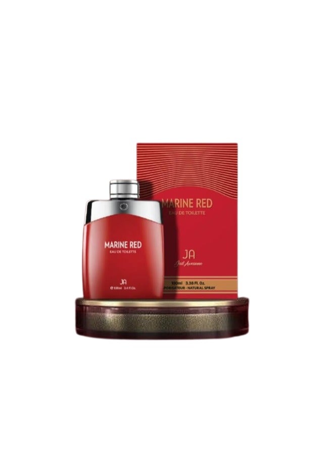 JA Just Awesome MARINE RED Eau de Toilette - 100ml | Fresh & Long-lasting  - Image 1
