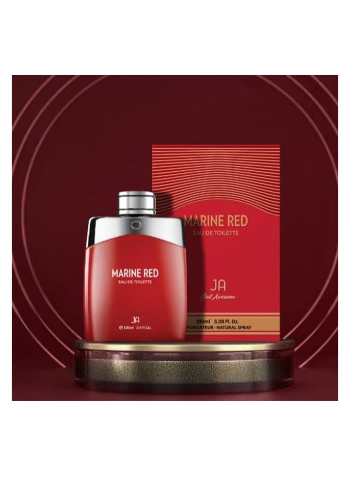 JA Just Awesome MARINE RED Eau de Toilette - 100ml | Fresh & Long-lasting  - Image 2