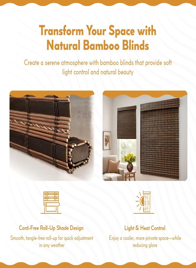 Radiance Cordless Cocoa Havana Flatweave Bamboo Roman Shade, 23 in. W x 64 in. L - 2215200E - Image 3