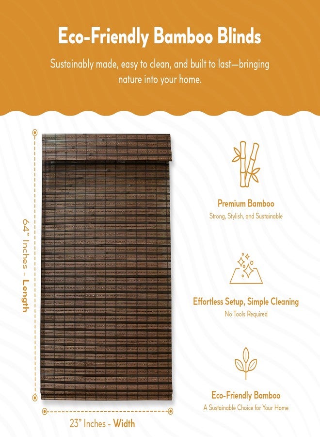 Radiance Cordless Cocoa Havana Flatweave Bamboo Roman Shade, 23 in. W x 64 in. L - 2215200E - Image 2