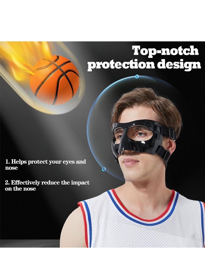 Nose Shield Protective Mask for Basketball and Football Sports Adjustable Mask for Men and Women Black - Image 2