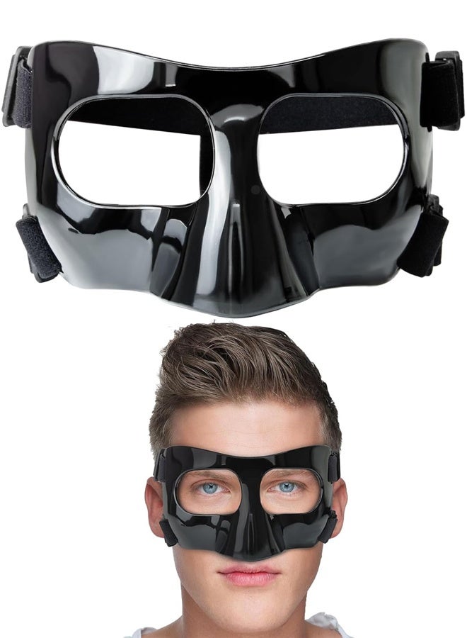 Nose Shield Protective Mask for Basketball and Football Sports Adjustable Mask for Men and Women Black - Image 1