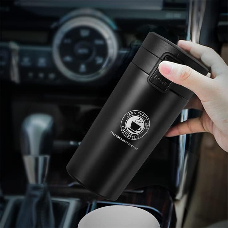 LOCANS LOCANS Coffee Mug Double Wall Stainless Steel Tumbler Vacuum Flask Bottle Thermo Tea Mug Travel Mug 300ML Tumbler with Flip Lid Mesh Filter Keeps Drinks Hot and Cold for 6 Hours  - Image 2