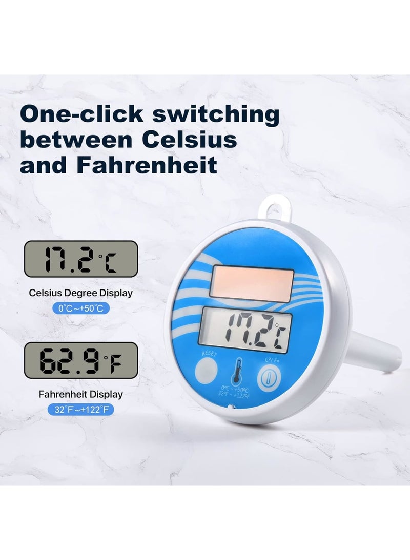 Zikra Solar Powered Digital LCD Thermometer - Floating Pool Thermometer Wireless, Easy Read Water Temperature, Shatter Resistant with String, Ideal for Swimming Pools, Spas and Ponds - Image 4