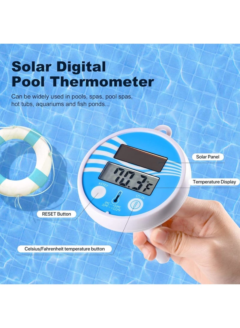 Zikra Solar Powered Digital LCD Thermometer - Floating Pool Thermometer Wireless, Easy Read Water Temperature, Shatter Resistant with String, Ideal for Swimming Pools, Spas and Ponds - Image 2