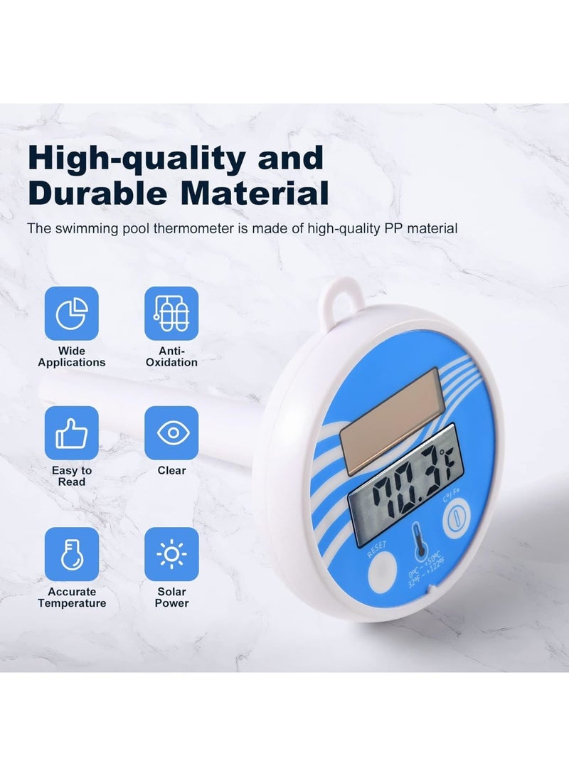 Zikra Solar Powered Digital LCD Thermometer - Floating Pool Thermometer Wireless, Easy Read Water Temperature, Shatter Resistant with String, Ideal for Swimming Pools, Spas and Ponds - Image 3