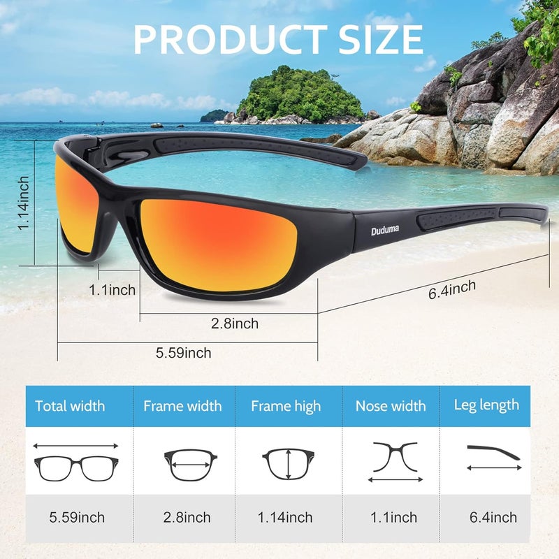 Duduma Sports Polarized Sunglasses for Men Women Baseball Cycling Golf Fishing Sun Glasses UV Blocking Tr8116 - Image 4