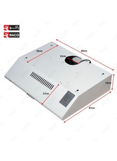 RACO RACO Kenwel Household Cooker Hood 75 Watts Power White 60CM Under Cabinet Range Hood with 3 Speed Fan and LED Lights  - Image 4
