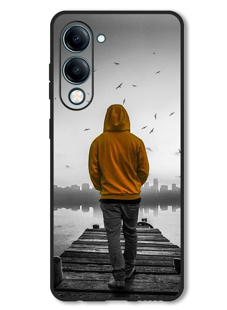 Theodor Case Compatible with Vivo Y29s Protection Shockproof Bumper Cover Sad Boy Walking - Image 1