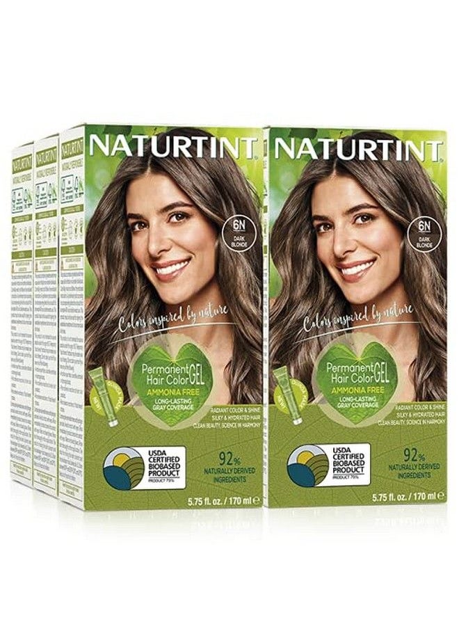 NATURTINT Permanent Hair Color 6N Dark Blonde (Pack Of 6) Ammonia Free Vegan Cruelty Free Up To 100% Gray Coverage Long Lasting Results  - Image 1