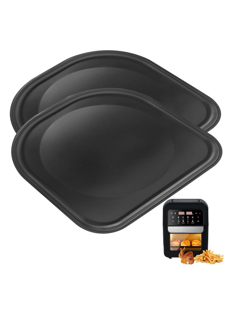 Air Fryer Drip Pan for PowerXL Air Fryers, 2 PCS Premium Air Fryer Drip Tray Replacement Parts for PowerXL Vortex 6QT 10QT Air Fryer Pro Plus, Nonstick, Dishwasher Safe, Black - Image 1
