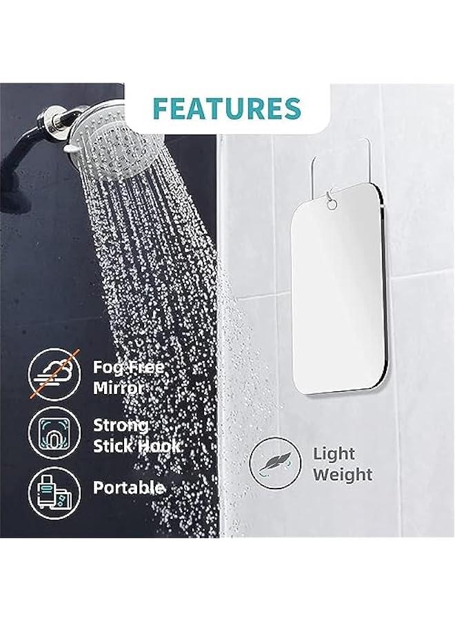 بي دبليو اس جاي مرآة حمام دو ضا م أزوي، مرآة  جدارية متوسطة، مرايا سفر وتخييم، خزاة محمولة غير قالة للكسر، لاستيكية للمكياج والحلاقة مضادة للضا، للحمام - Image 3