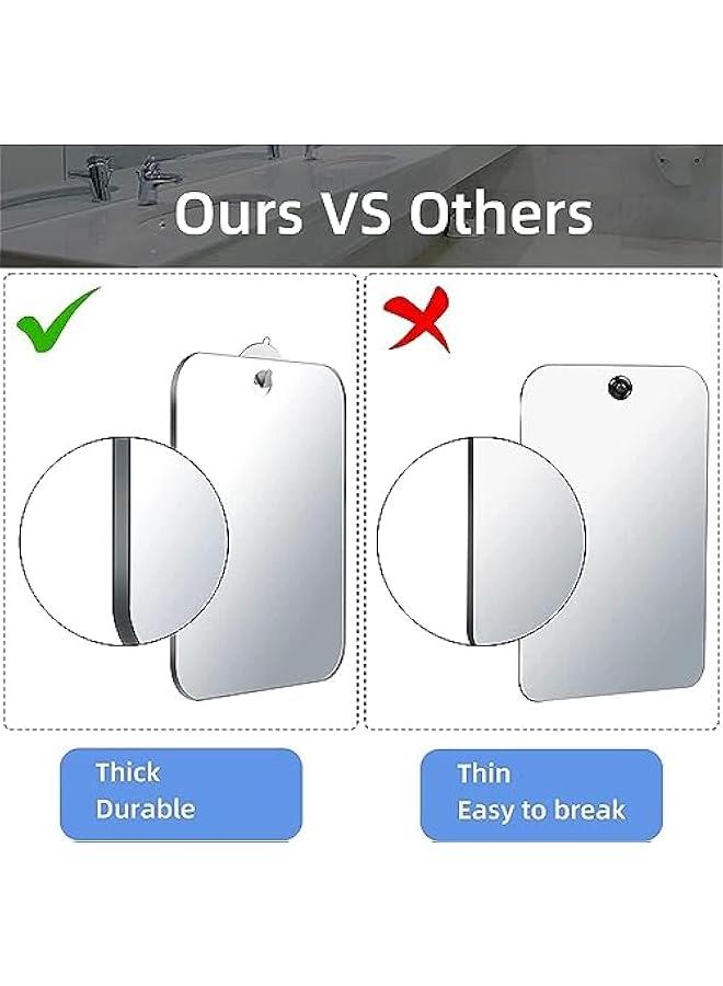 بي دبليو اس جاي مرآة حمام دو ضا م أزوي، مرآة  جدارية متوسطة، مرايا سفر وتخييم، خزاة محمولة غير قالة للكسر، لاستيكية للمكياج والحلاقة مضادة للضا، للحمام - Image 5