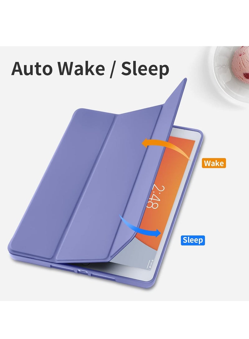 ELTRAZONE iPad 9th/8th/7th Generation Case (2021/2020/2019) - 10.2-Inch Case with Pencil Holder [Sleep/Wake], Slim Soft TPU Back Smart Magnetic Stand Protective Cover (English Lavender) - Image 4
