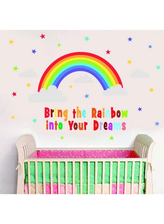 Bamsod Rainbow Wall Sticker Kids Wall Decal Art Girls Star Bedroom Nursery Home Decor 16.5X32.6 Inch - Image 5